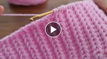 Super Easy Tunisian Knitting Model Çok Kolay Çok Gösterişli Tunus İşi Örgü Modeli Anlatı...